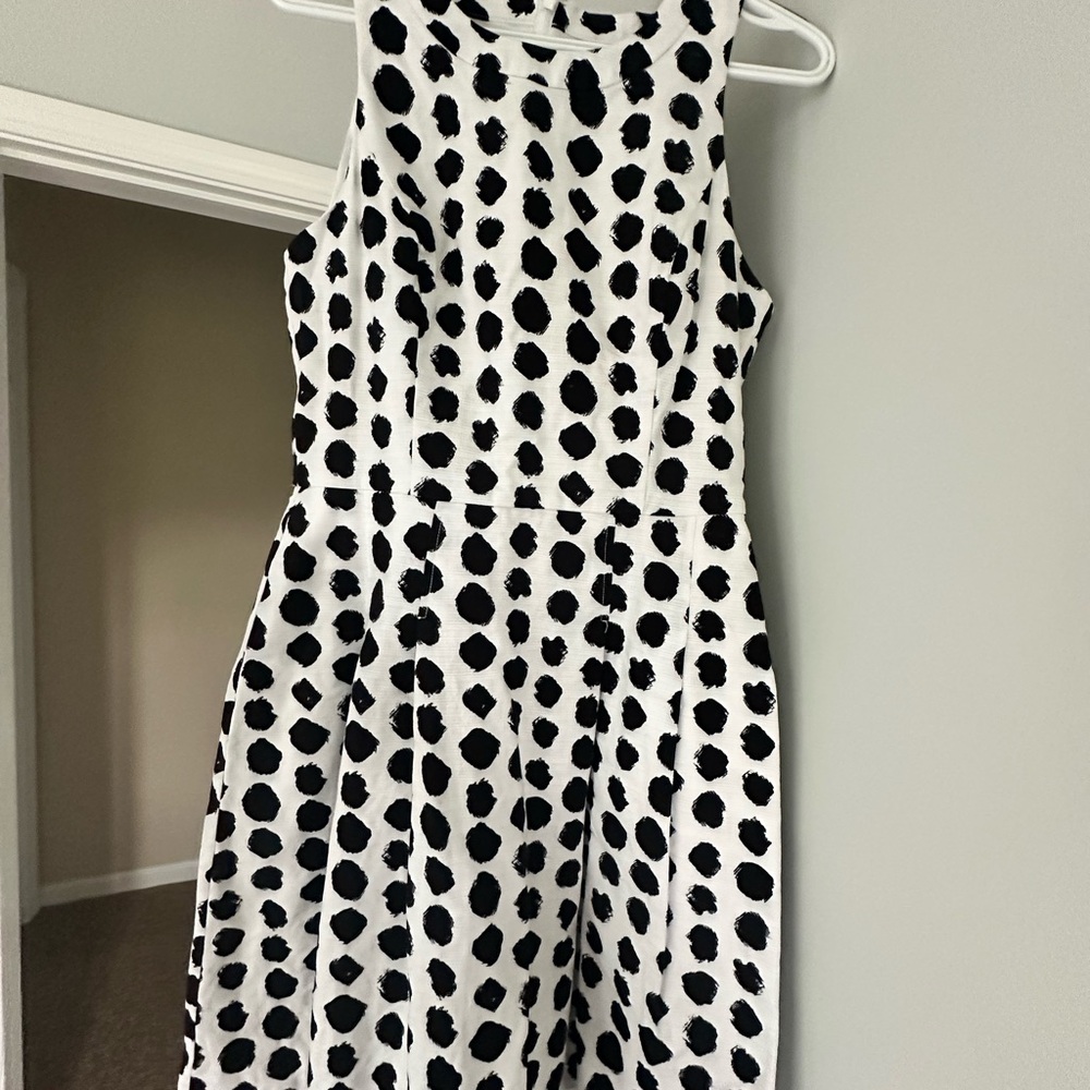 White House Black Market Black and White Halter A-Line Midi Dress